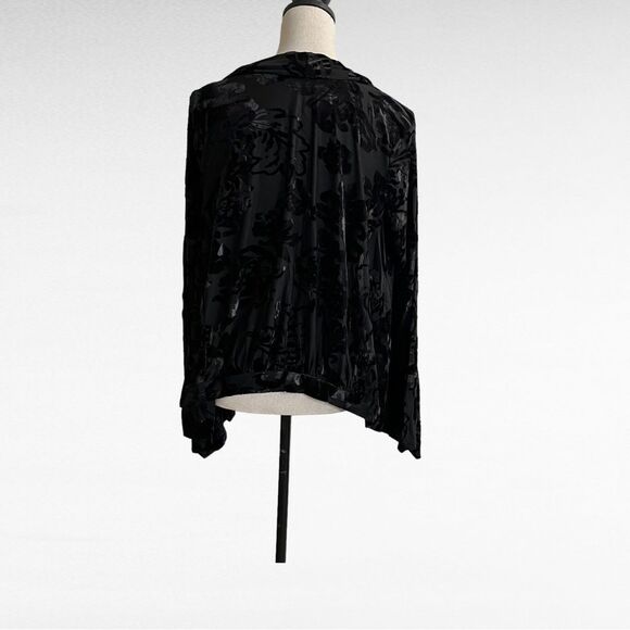 VT (Visual Therapy) Luxe Burnout Scarf Open Front Jacket Size Medium - Picture 3 of 6